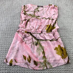 Real Tree by Heartsoul Pink Camo Mini Dress Women Size Large L All Over Print